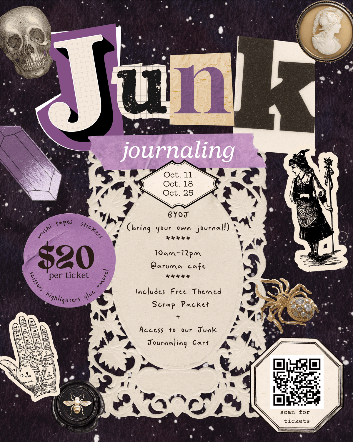 Kinkan Gifts Ticket Junk Journaling Classes - October Dates