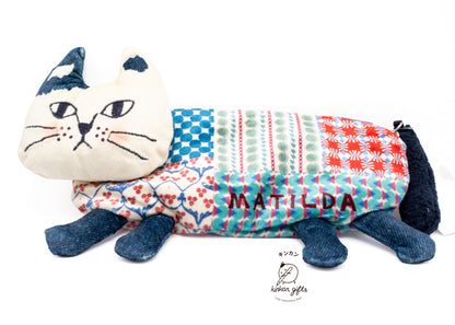 Kusuguru Japan Co., Ltd. Decorative Stickers Blue Kusuguru Japan - Matilda Cat Pouch