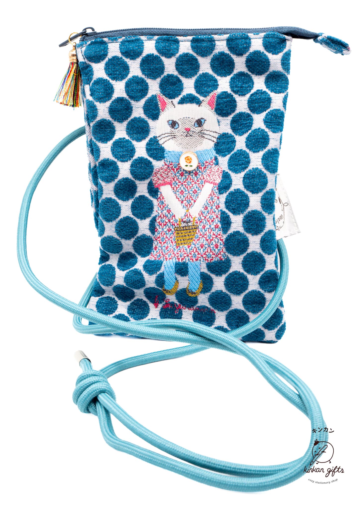 Kusuguru Japan Co., Ltd. Decorative Stickers Blue Kusuguru Japan - Matilda Cat Small Crossbody Bag