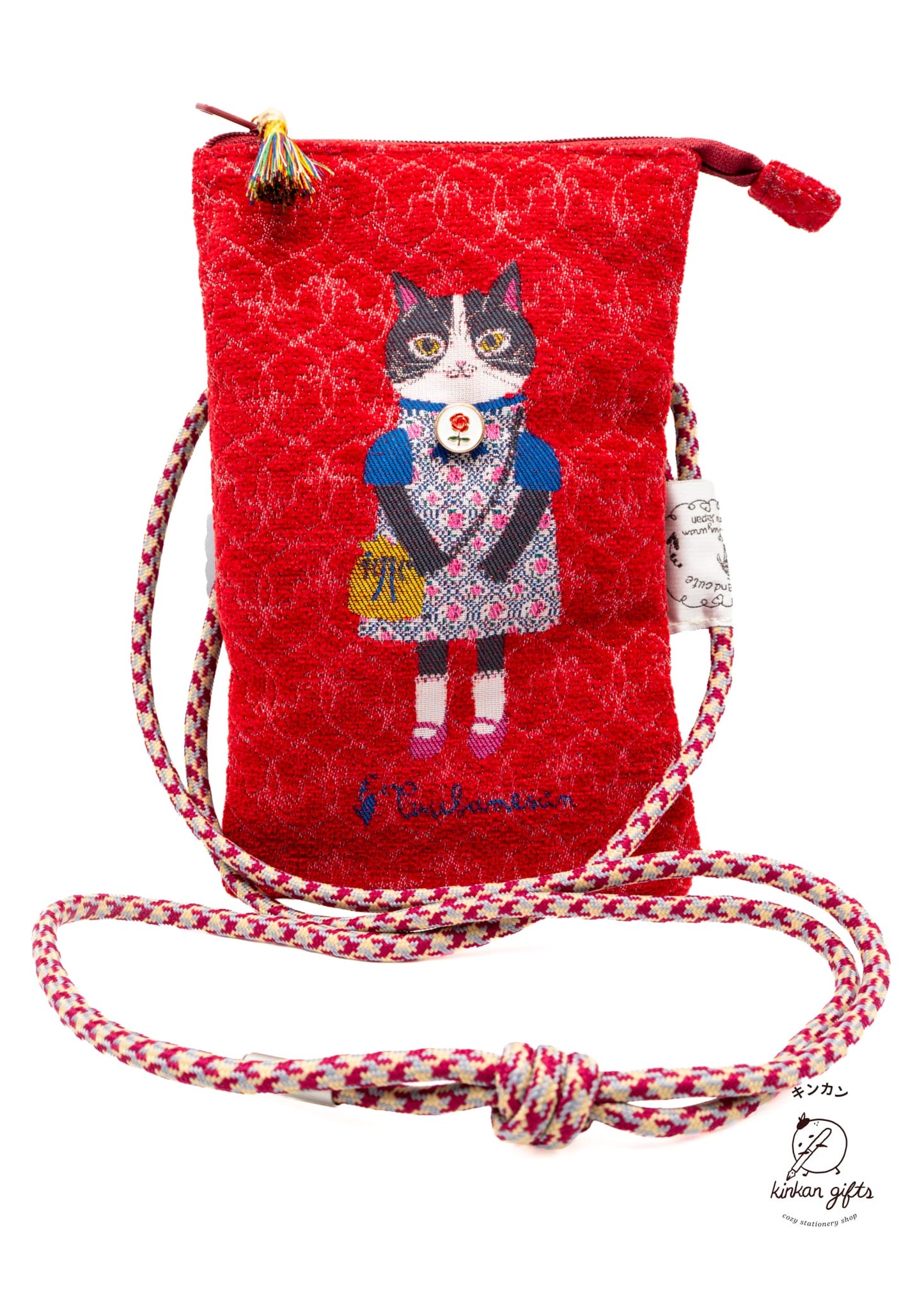 Kusuguru Japan Co., Ltd. Decorative Stickers Red Kusuguru Japan - Matilda Cat Small Crossbody Bag