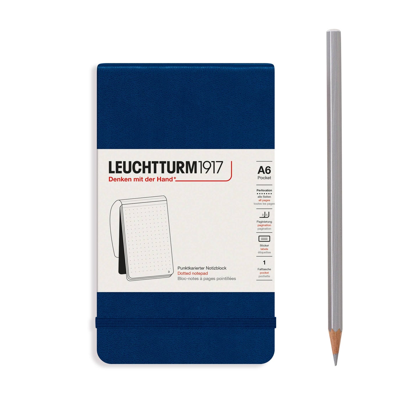 LEUCHTTURM1917 Navy / Dotted Notepads Pocket (A6)
