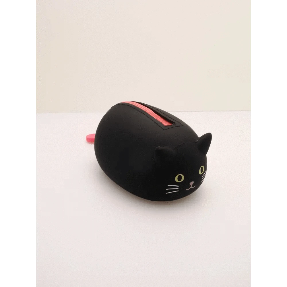 LIHIT LAB. Pen & Pencil Cases Black Cat Mini Silicone Animal Pouch