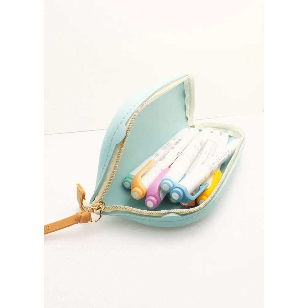 LIHIT LAB. Pen & Pencil Cases Green Bloomin Zipper Silicone Pen Case