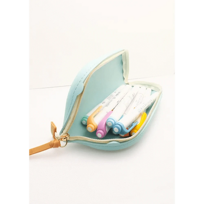 LIHIT LAB. Pen & Pencil Cases Green Bloomin Zipper Silicone Pen Case