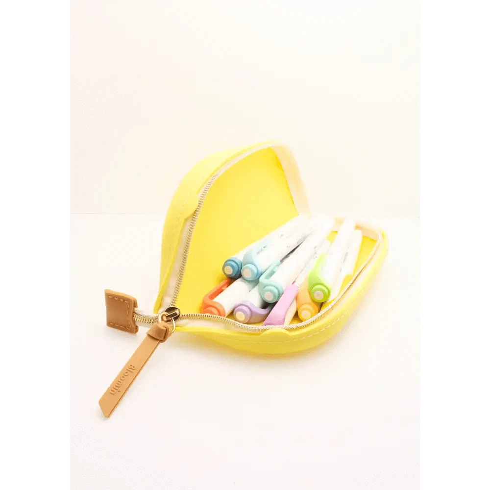 LIHIT LAB. Pen & Pencil Cases Yellow Bloomin Zipper Silicone Pen Case