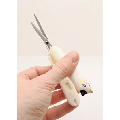 LIHIT LAB. Scissors Spotted Cat PuniLabo Cute Animal Stick-Type Scissors