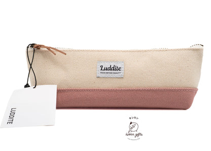 LUDDITE Co. Natural/Dull Pink Luddite Two-Tone Pen Case