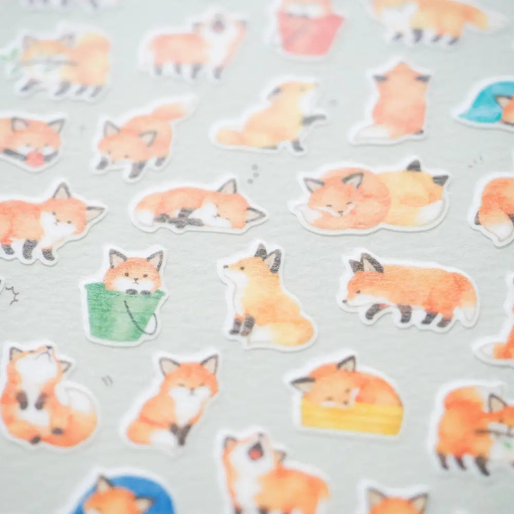 Mame-Mame Animal Sticker Sheet - 81229 Fox - decorative stickers