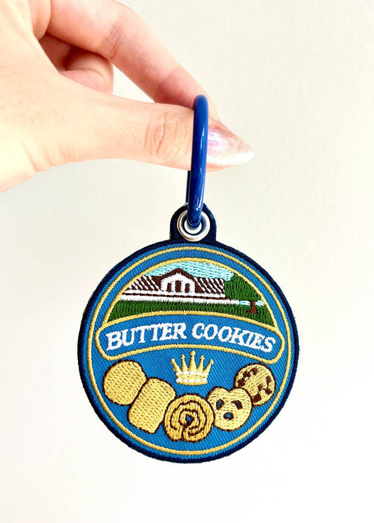 Maobabie Butter Cookie Tin Embroidered Keychain
