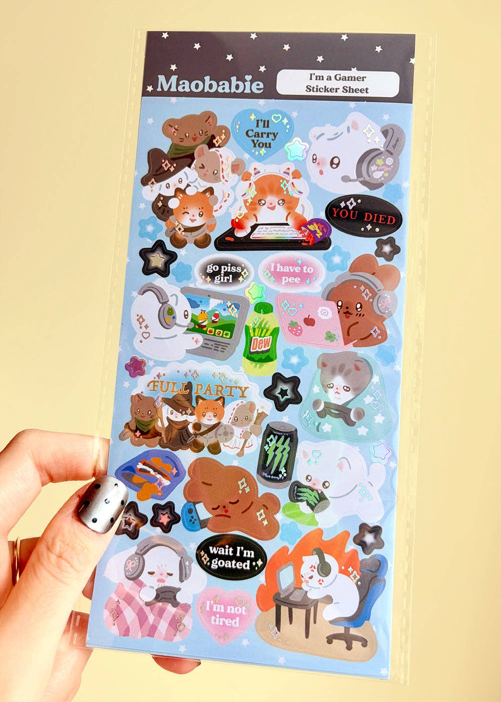 Maobabie Sticker Sheet - I'm a Gamer