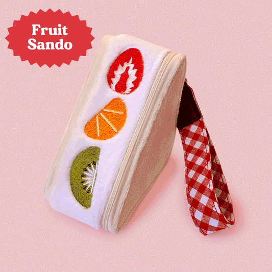 Maobabie Strawberry Sando Sandwich Wristlet Pouch