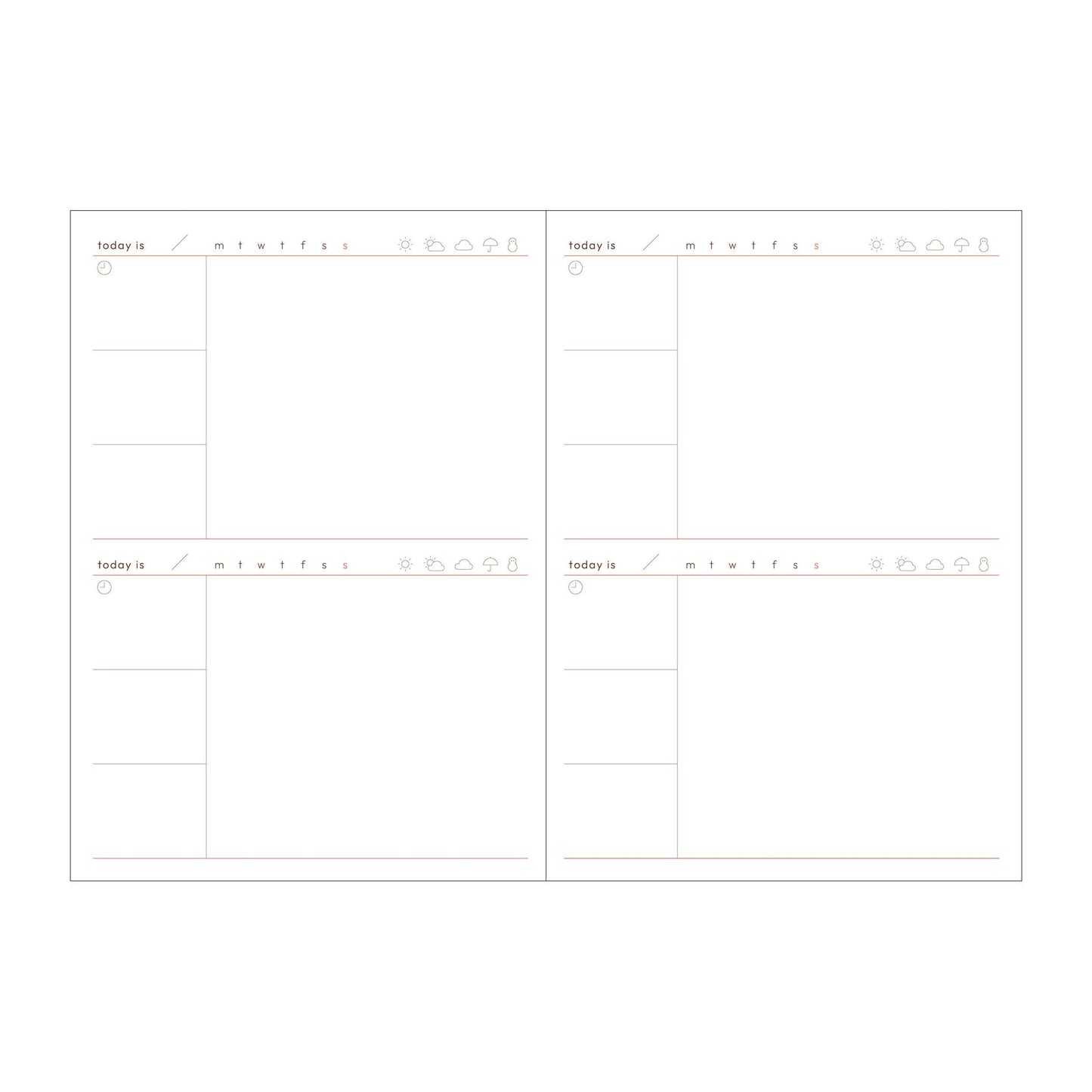 MARK'S Inc. Beige Undated 2 days per page Clear Slid Zipper