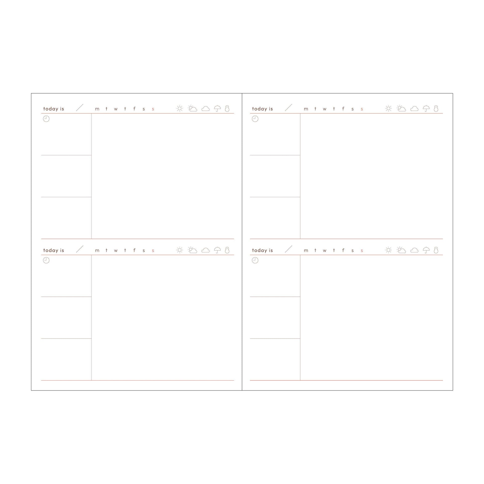 MARK'S Inc. Beige Undated 2 days per page Clear Slid Zipper