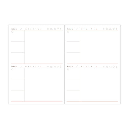 MARK'S Inc. Beige Undated 2 days per page Clear Slid Zipper
