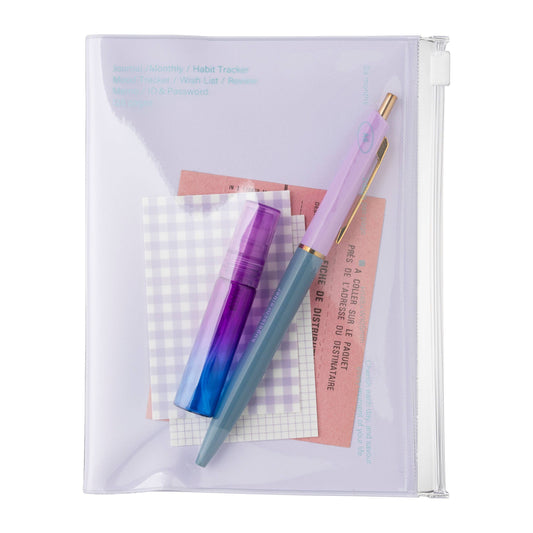 MARK'S Inc. Beige Undated 2 days per page Clear Slid Zipper