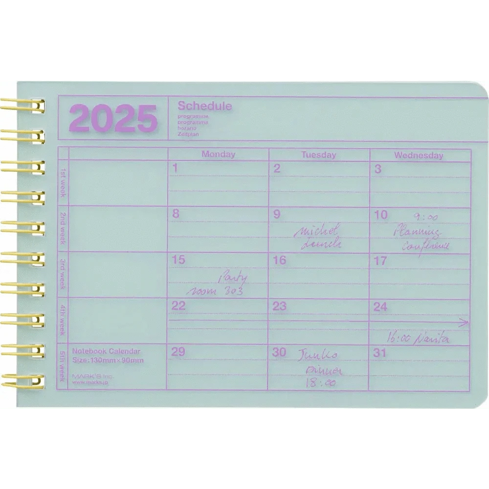MARK'S Inc. Calendars, Organizers & Planners Mint Notebook Calendar 2025  SS
