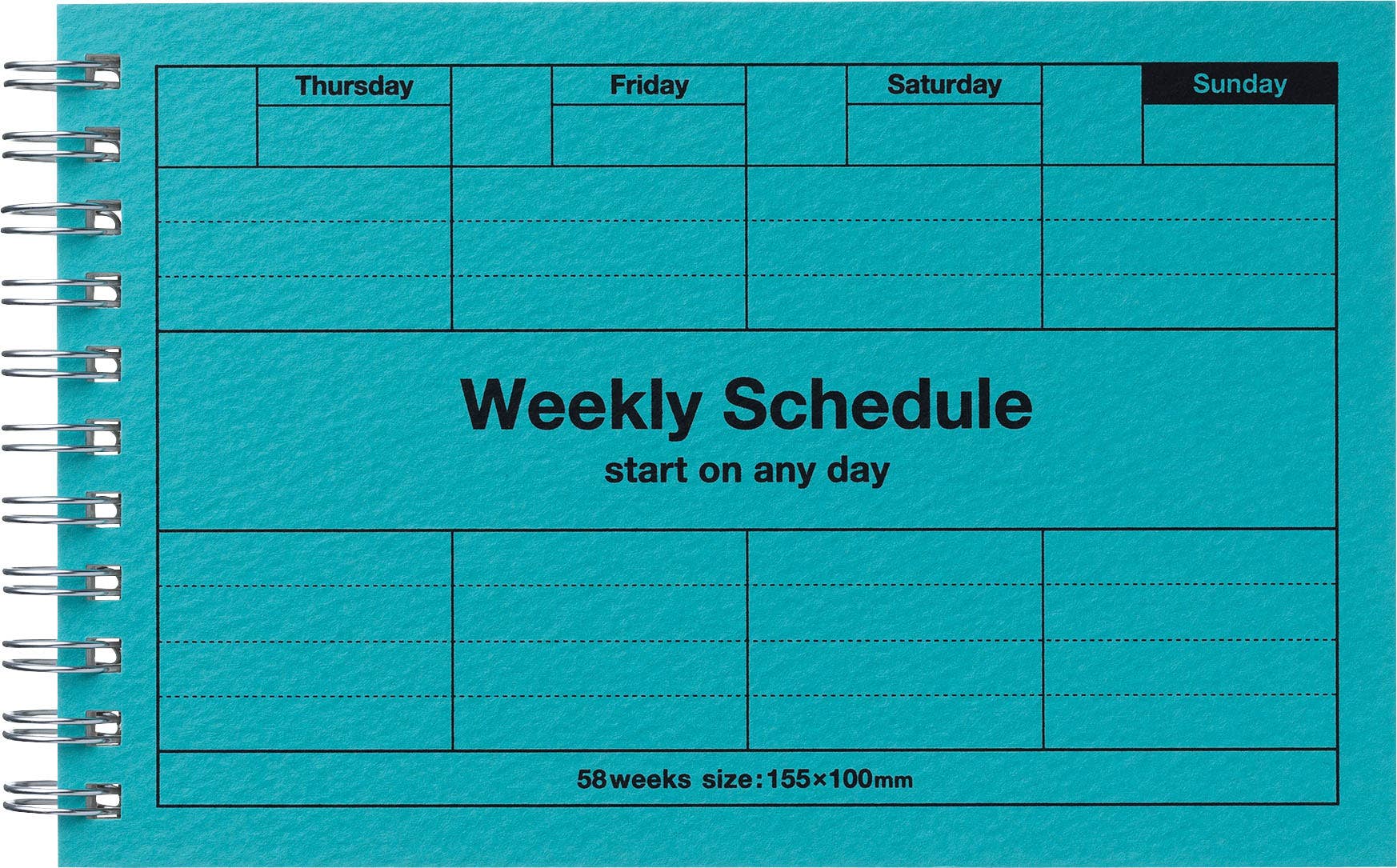 MARK'S Inc. Calendars, Organizers & Planners Turquoise Dayfree Weekly Schedule