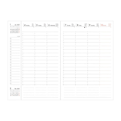 MARK'S Inc. Japan Birds Purple Weekly Vertical Planner 2027 – Premium Paper (B6)
