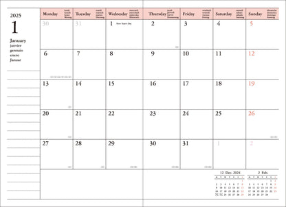 MARK'S Inc. Mint Weekly Vertical Planner 2026-16months A6 Cats
