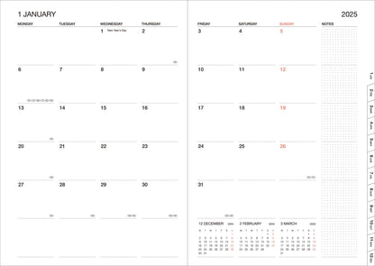 MARK'S Inc. Mountain Blue Weekly Vertical Planner 2026-16months A5 Mountain