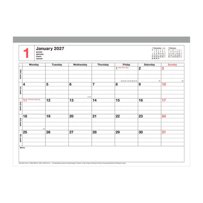 MARK'S Inc. Notebook Calendar 2027 – Monthly Planner with Notes (B6 / S)