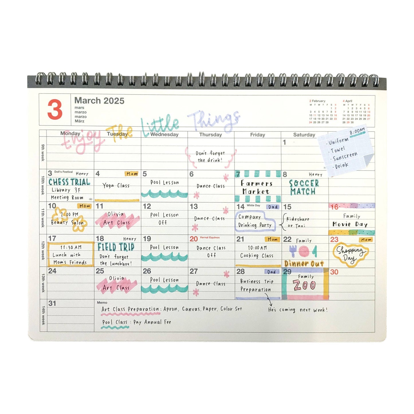 MARK'S Inc. Notebook Calendar 2027 – Monthly Planner with Notes (B6 / S)