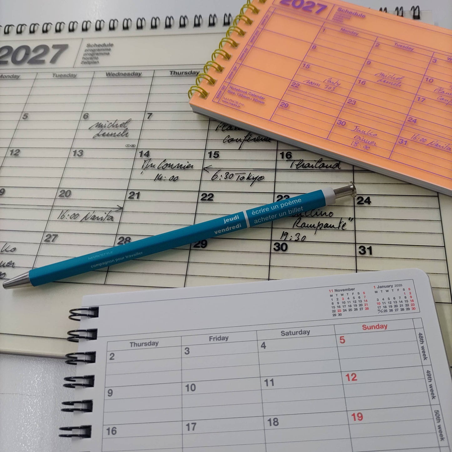 MARK'S Inc. Notebook Calendar 2027 – Monthly Planner with Notes (B6 / S)