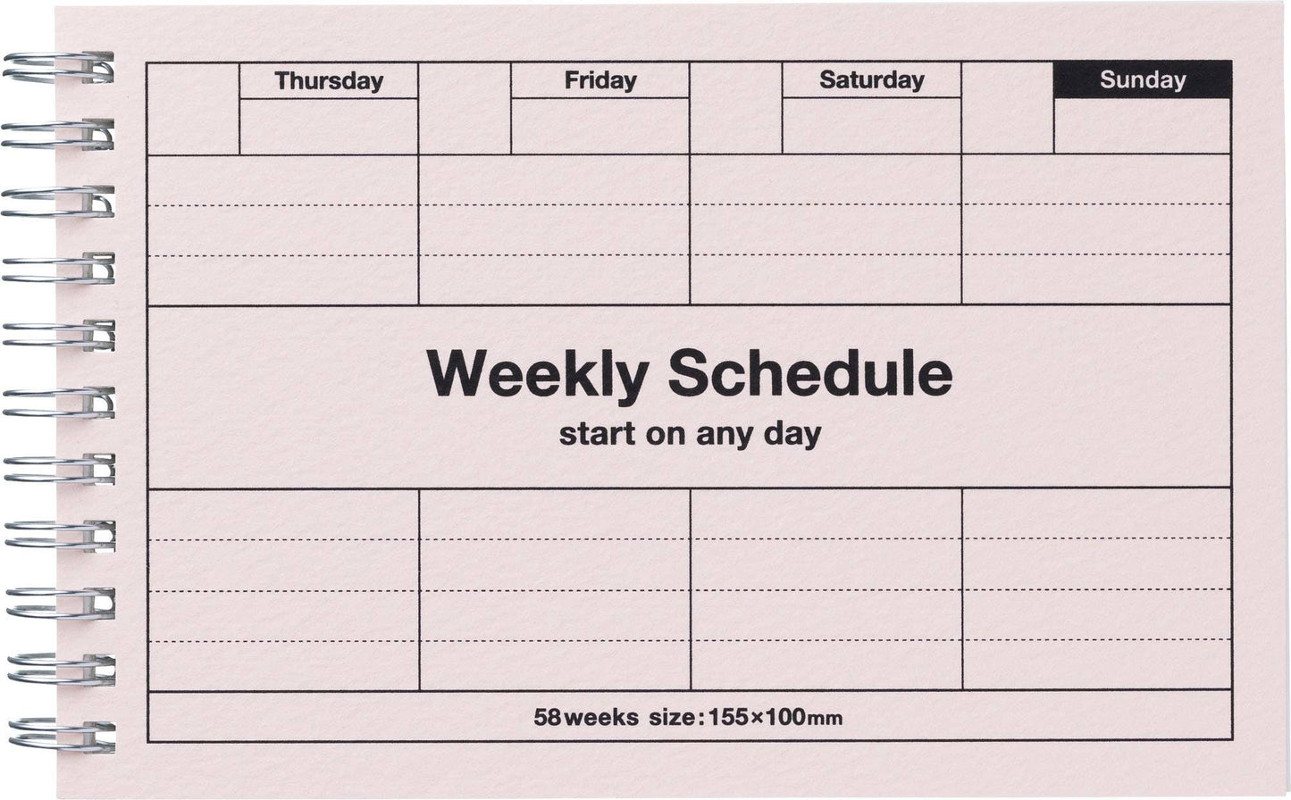 MARK'S Inc. Planners Dayfree Weekly Schedule