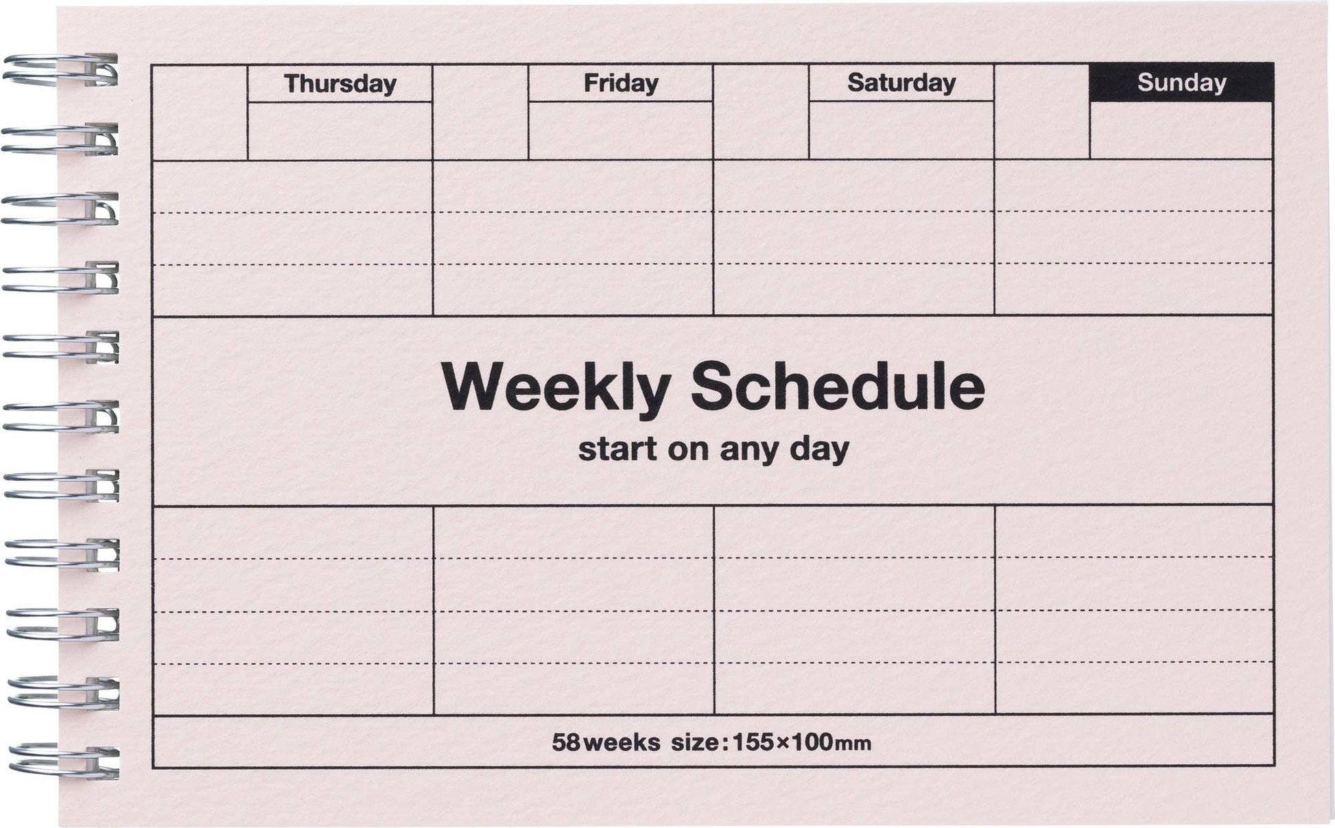 MARK'S Inc. Planners Dayfree Weekly Schedule