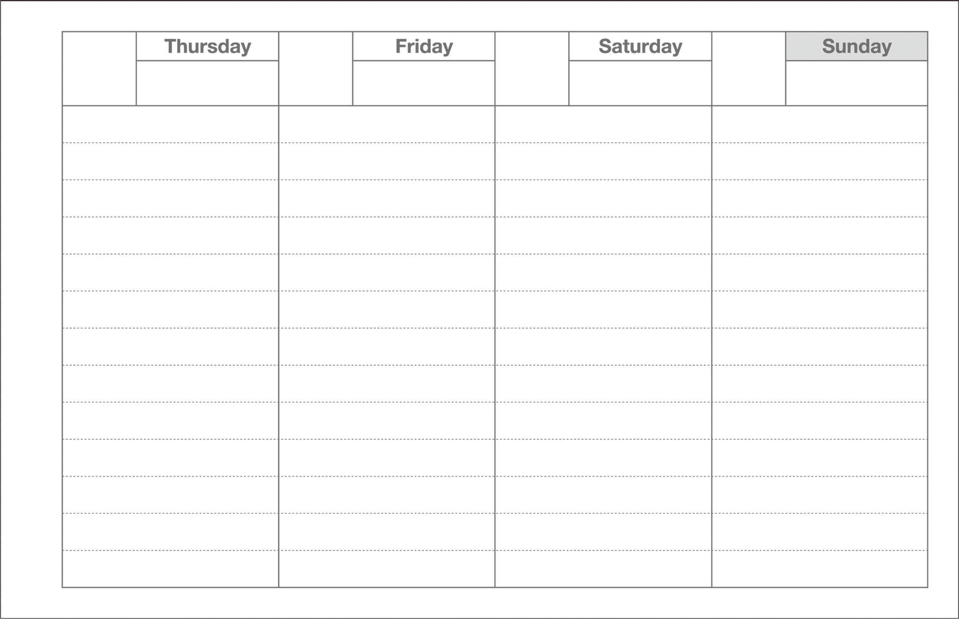 MARK'S Inc. Planners Dayfree Weekly Schedule