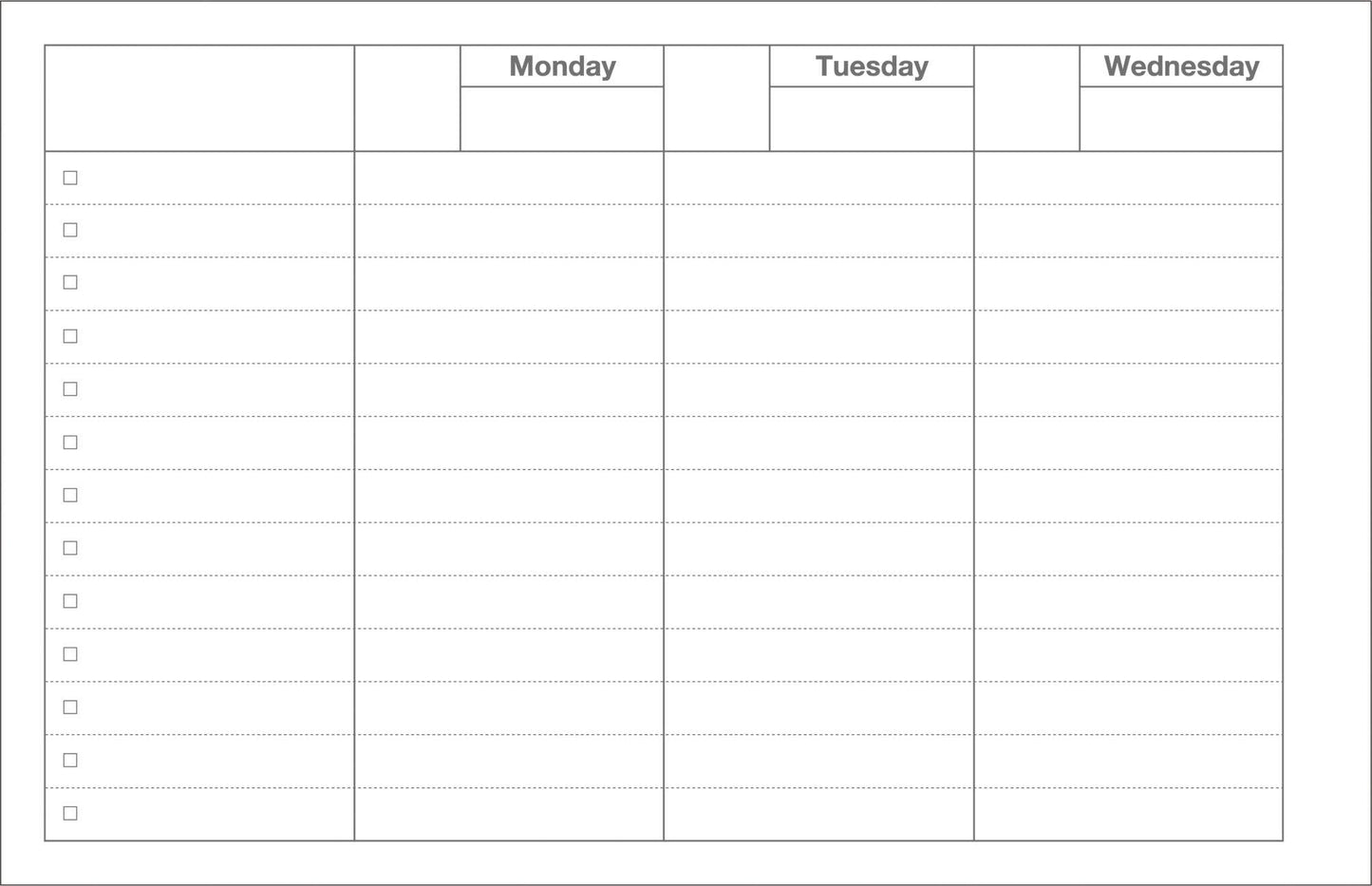 MARK'S Inc. Planners Dayfree Weekly Schedule