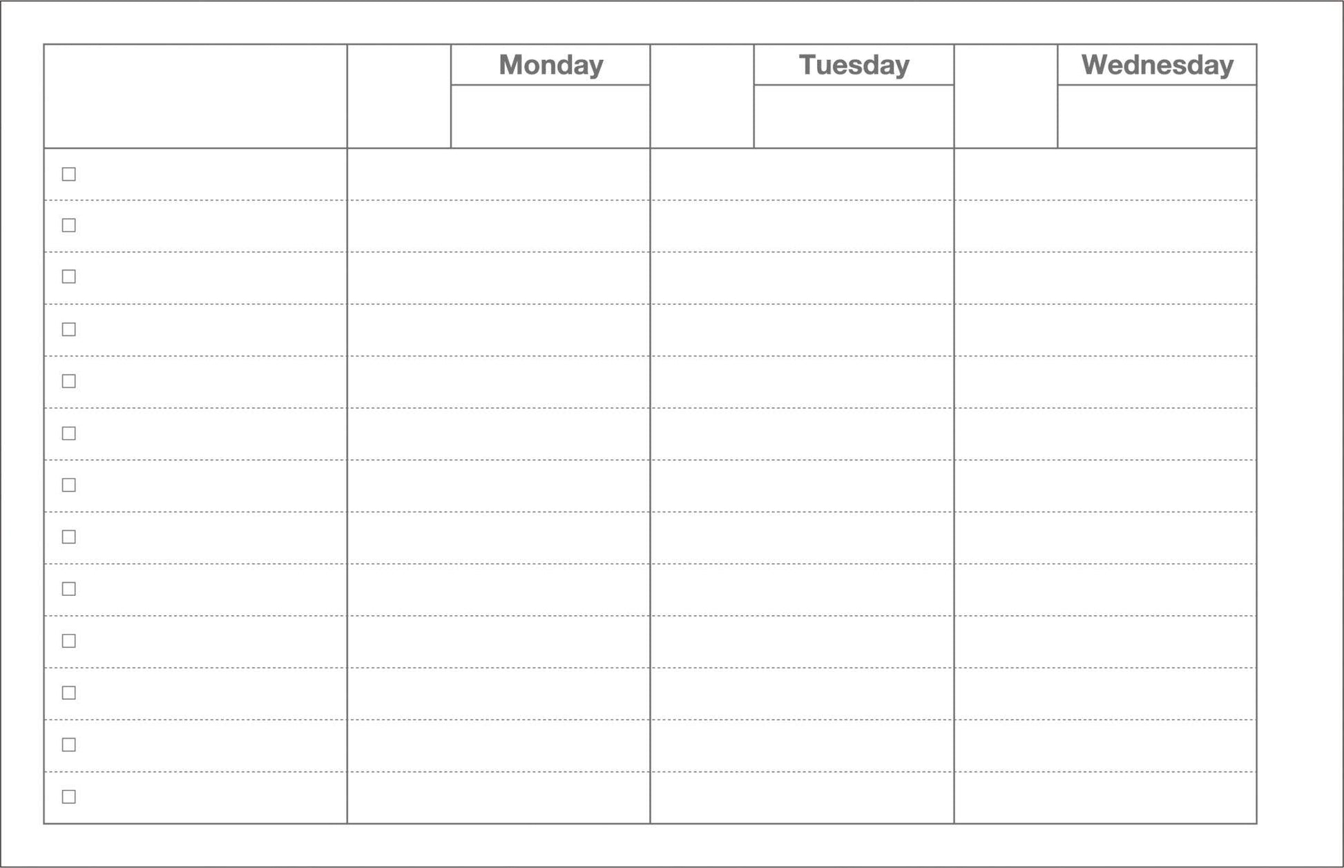 MARK'S Inc. Planners Dayfree Weekly Schedule