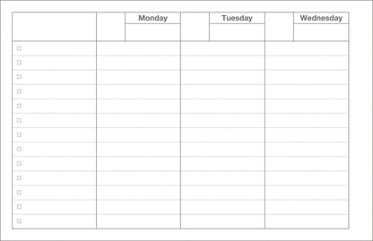 MARK'S Inc. Planners Dayfree Weekly Schedule