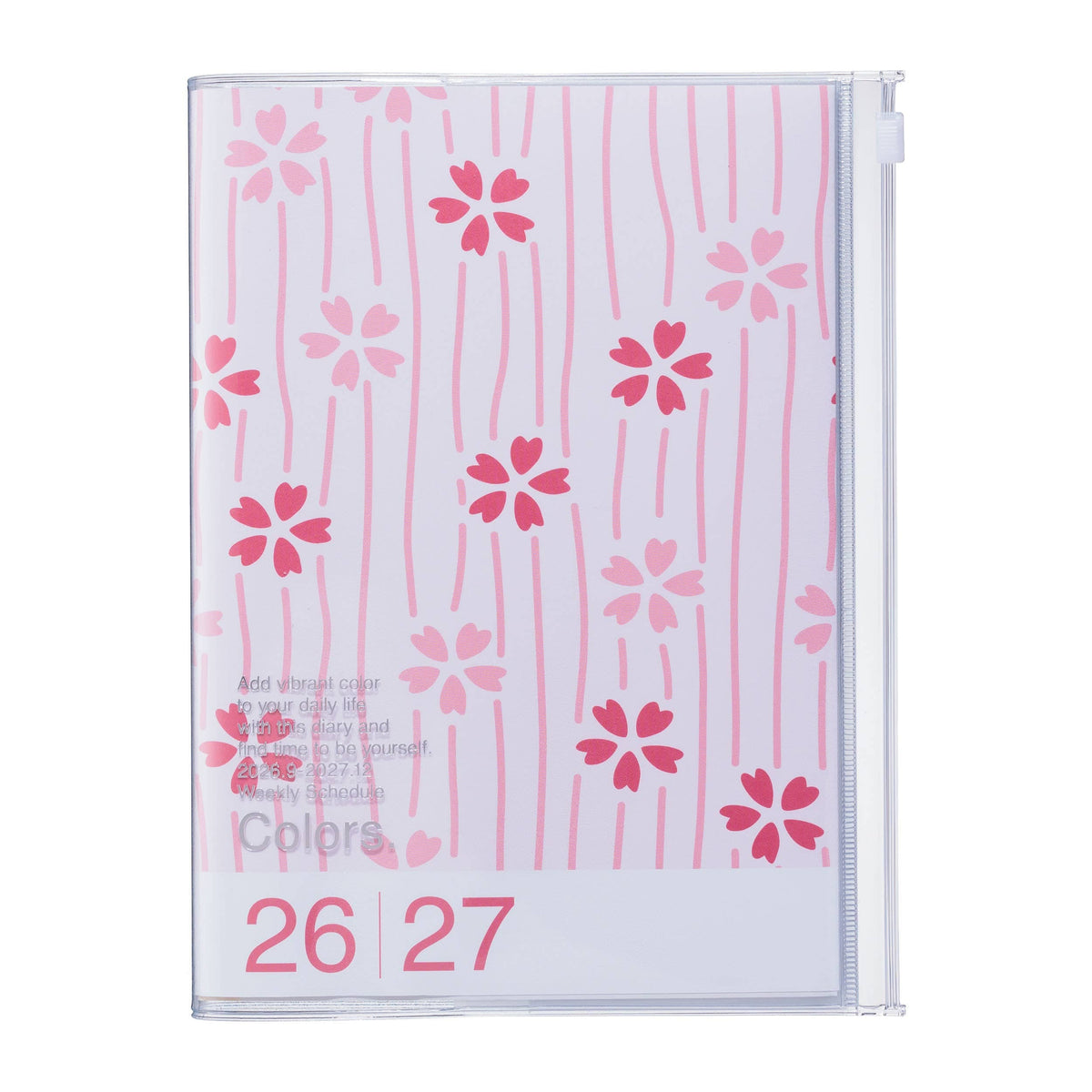 MARK'S Inc. Planners Patterns Cherry Blossom Weekly Vertical Planner 2027 – Premium Paper (A5)