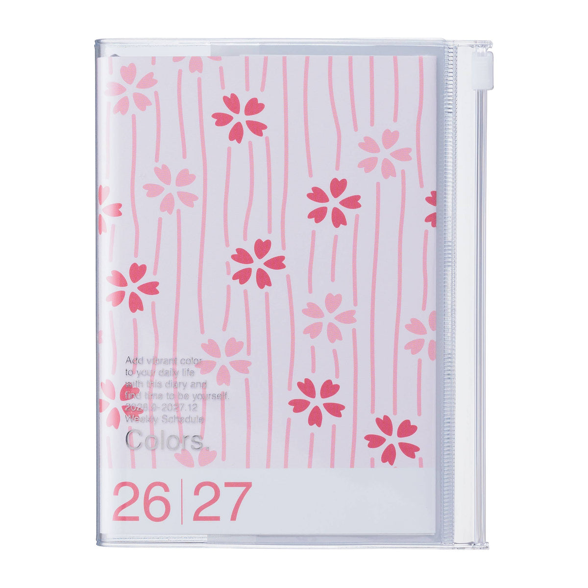 MARK'S Inc. Planners Patterns Cherry Blossom Weekly Vertical Planner 2027 – Premium Paper (A6)
