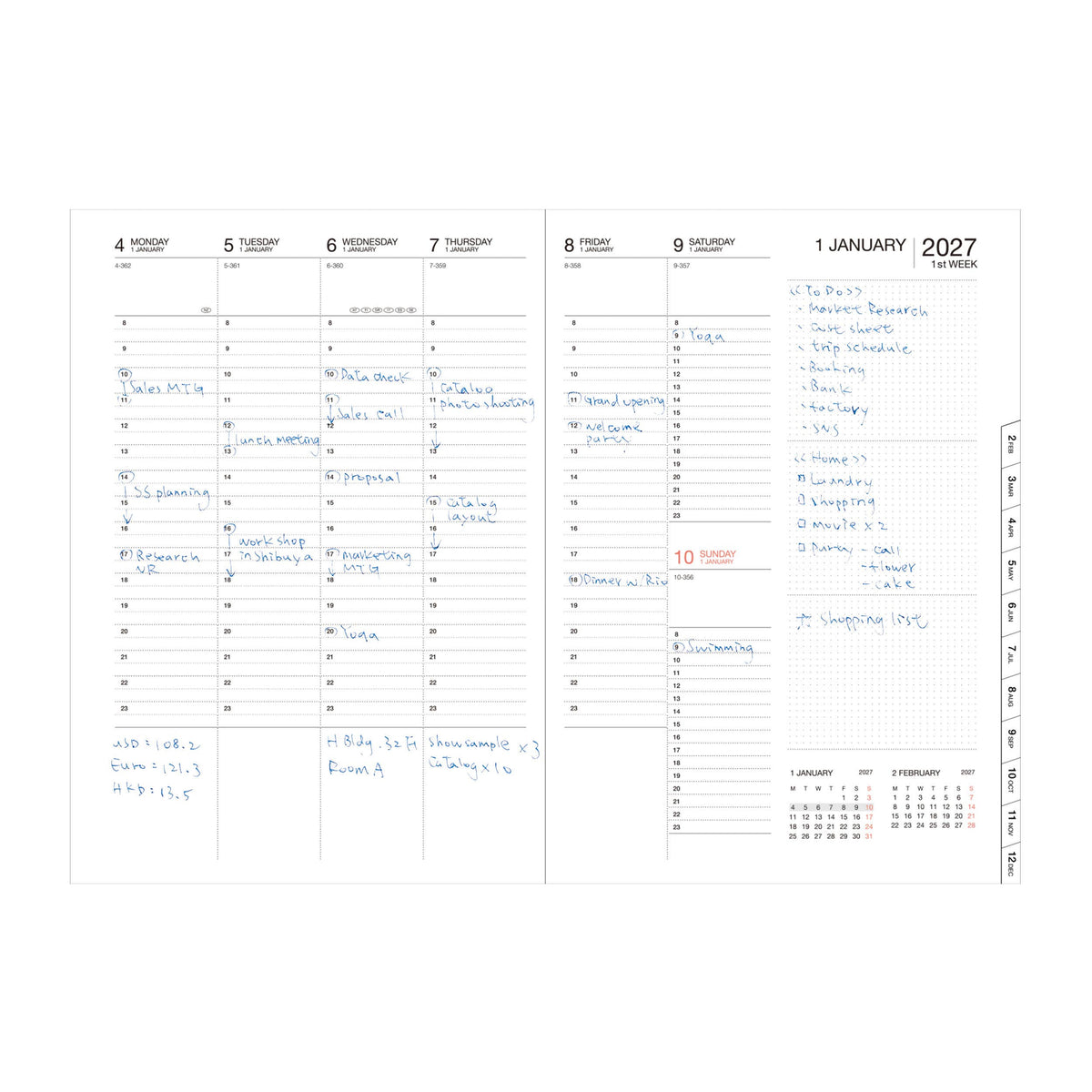 MARK'S Inc. Planners Weekly Vertical Planner 2027 – Premium Paper (A5)
