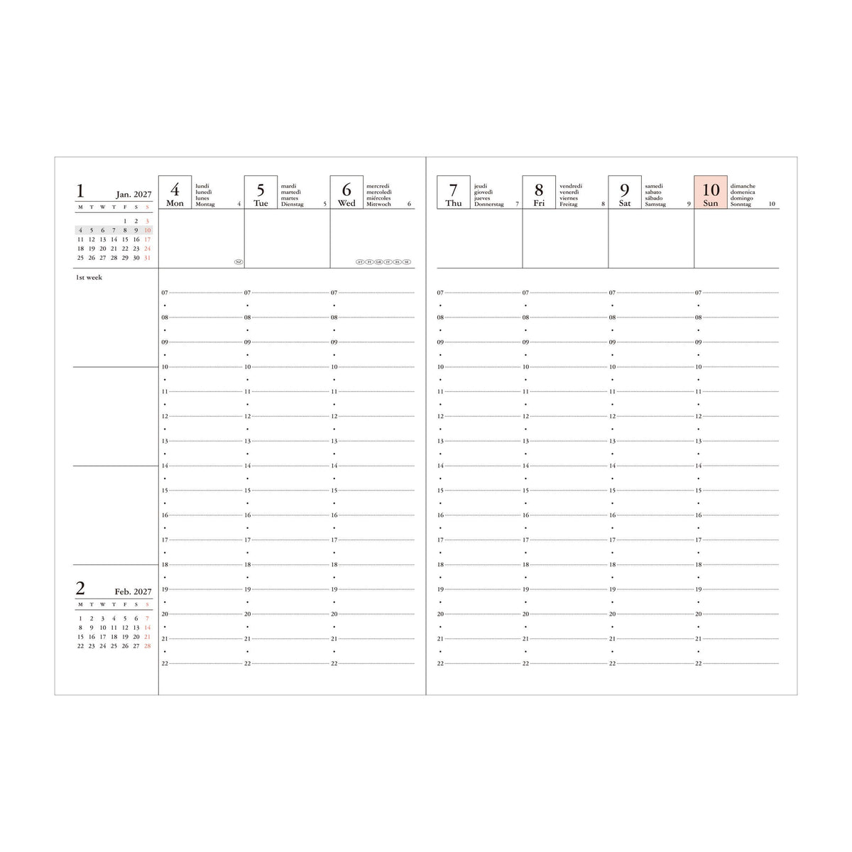 MARK'S Inc. Planners Weekly Vertical Planner 2027 – Premium Paper (A6)