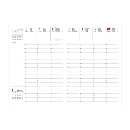 MARK'S Inc. Planners Weekly Vertical Planner 2027 – Premium Paper (A6)