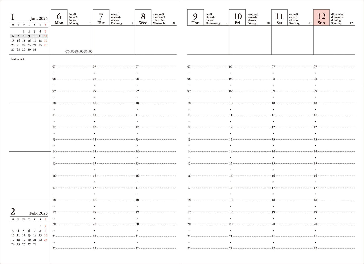 MARK'S Inc. Weekly Vertical Planner 2026-16months A6 Gradient
