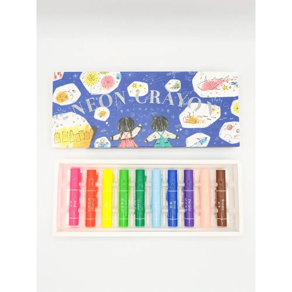 MDS Co.,Ltd. Crayons Kokoyu Florescenet Transparent Crayon Set of 10 Colors