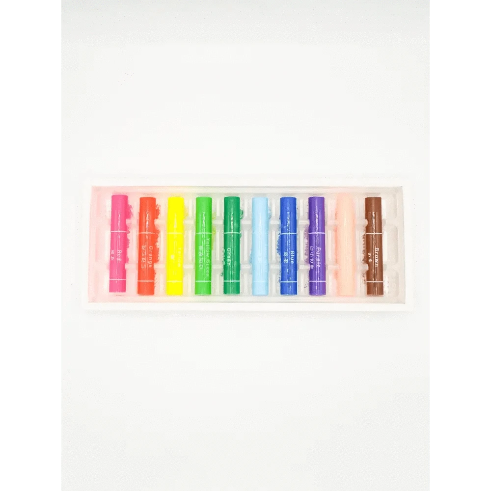 MDS Co.,Ltd. Crayons Kokoyu Florescenet Transparent Crayon Set of 10 Colors