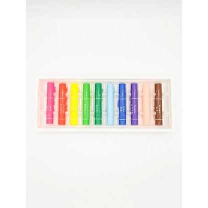 MDS Co.,Ltd. Crayons Kokoyu Florescenet Transparent Crayon Set of 10 Colors