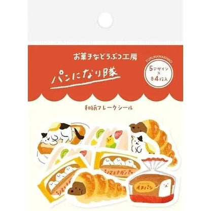 MDS Co.,Ltd. Decorative Stickers Become Bread Washi flake Stickers - Animal Sweets Shop Series