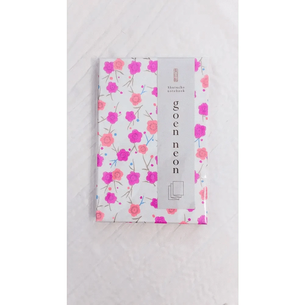 MDS Co.,Ltd. Notebooks & Notepads Red seal book, goen neon, N-2, 120mm x 180mm, 11 mountains, with 2 title stickers 23212 Folding Style Paper Notebook - Neon Sakura