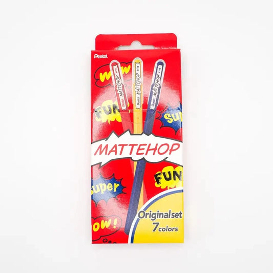 MDS Co.,Ltd. Pens Mattehop Color Ballpoint Pen 7 Color Set