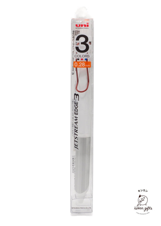 MDS Co.,Ltd. Pens White/Red Mitsubishi Jetstream Edge 3 Colors - 0.28mm