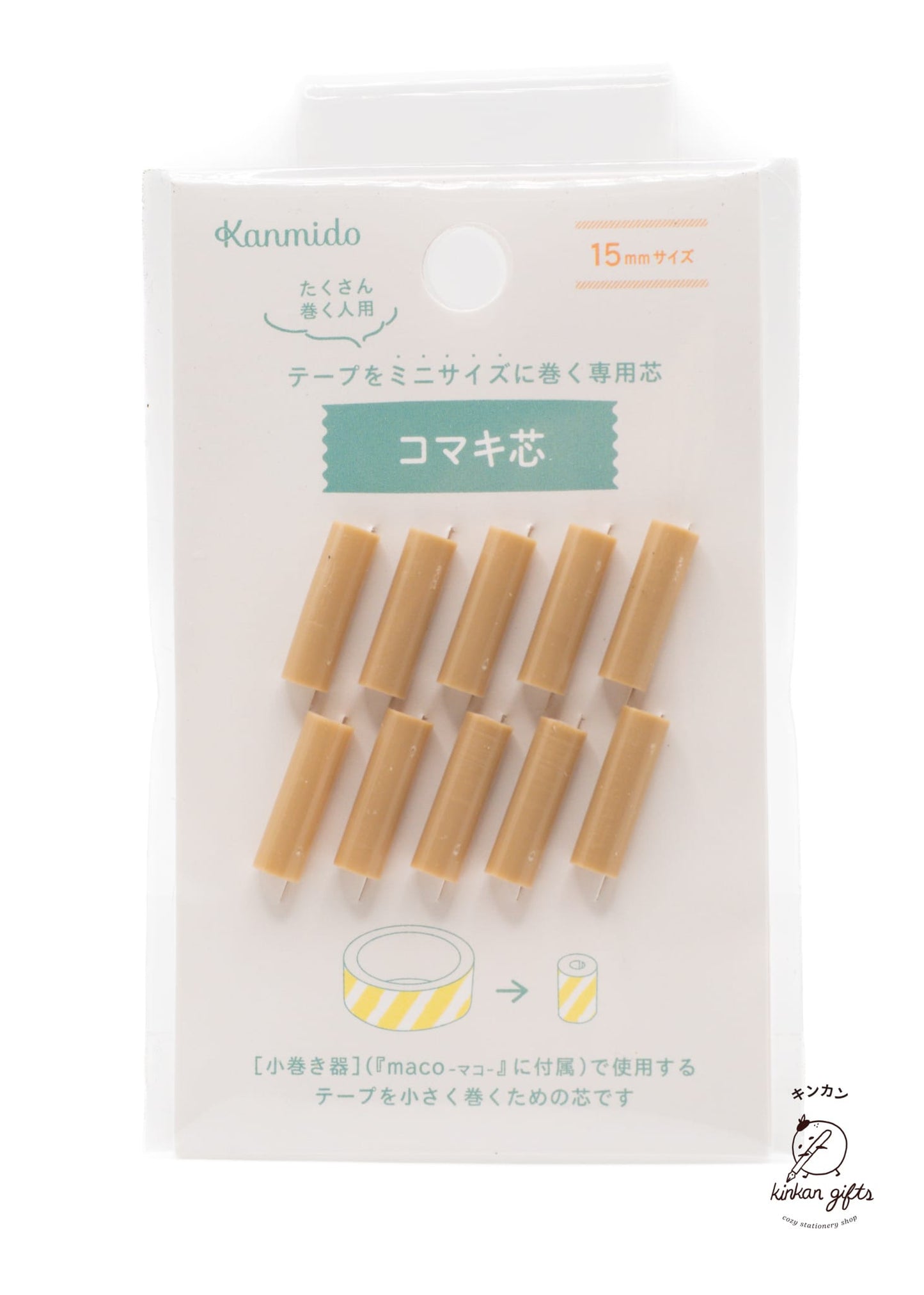 MDS Co.,Ltd. Refill - Komaki KANMIDO Maco Komaki for 15mm Washi Tape