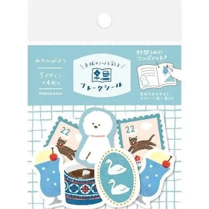 MDS Co.,Ltd. Washi Stickers Blue Washi Flake Stickers - Color Your Planner Series