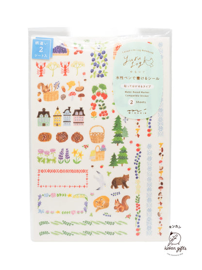 MIDORI Decorative Stickers Yuru Log Sticker Sheets