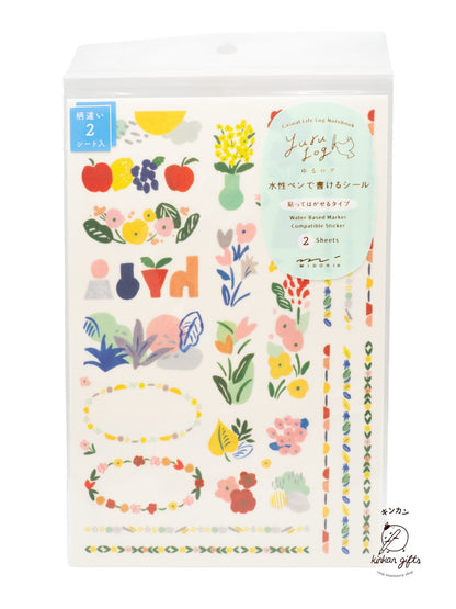 MIDORI Decorative Stickers Yuru Log Sticker Sheets
